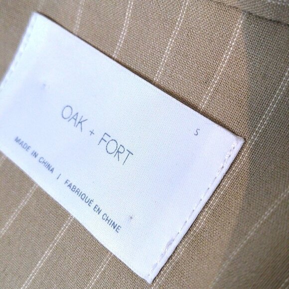 Oak and fort 🌿neutral blazer Beige size small  with stripes - Picture 8 of 8